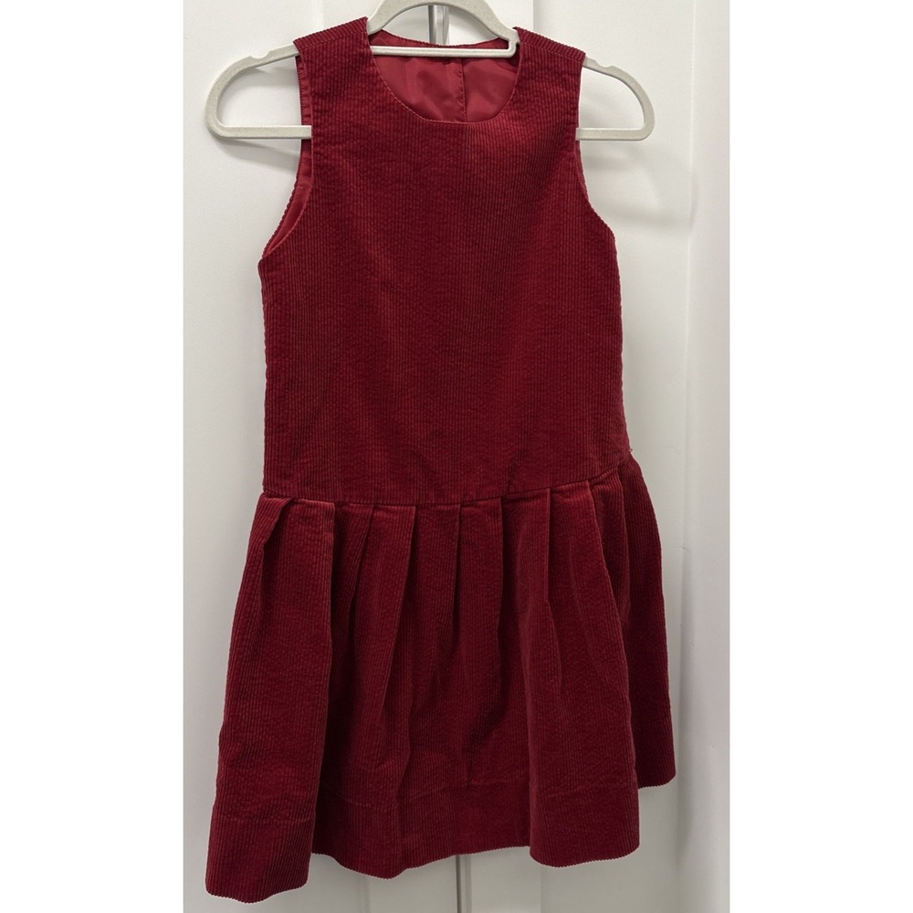 Laura Ashley Red Corduroy Jumper Dress Girls 9-10 Yrs Cotton USA Made Vintage